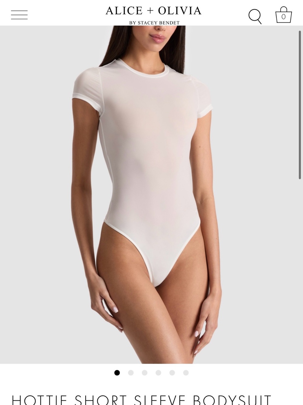 Alice + Olivia Off white Short Sleeve Crewneck Bodysuit